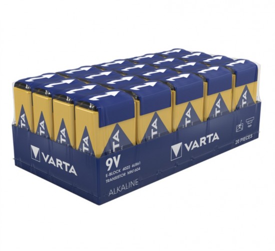 varta 4022 endustriel pro alkali 9v pil 20 adet