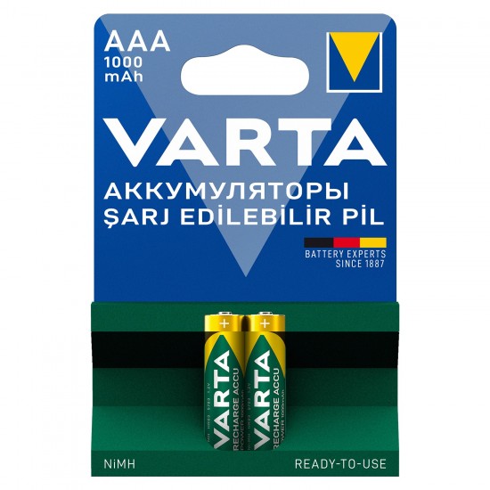 varta 5703 şarj edilebilir pil AAA ince 1000 mah 